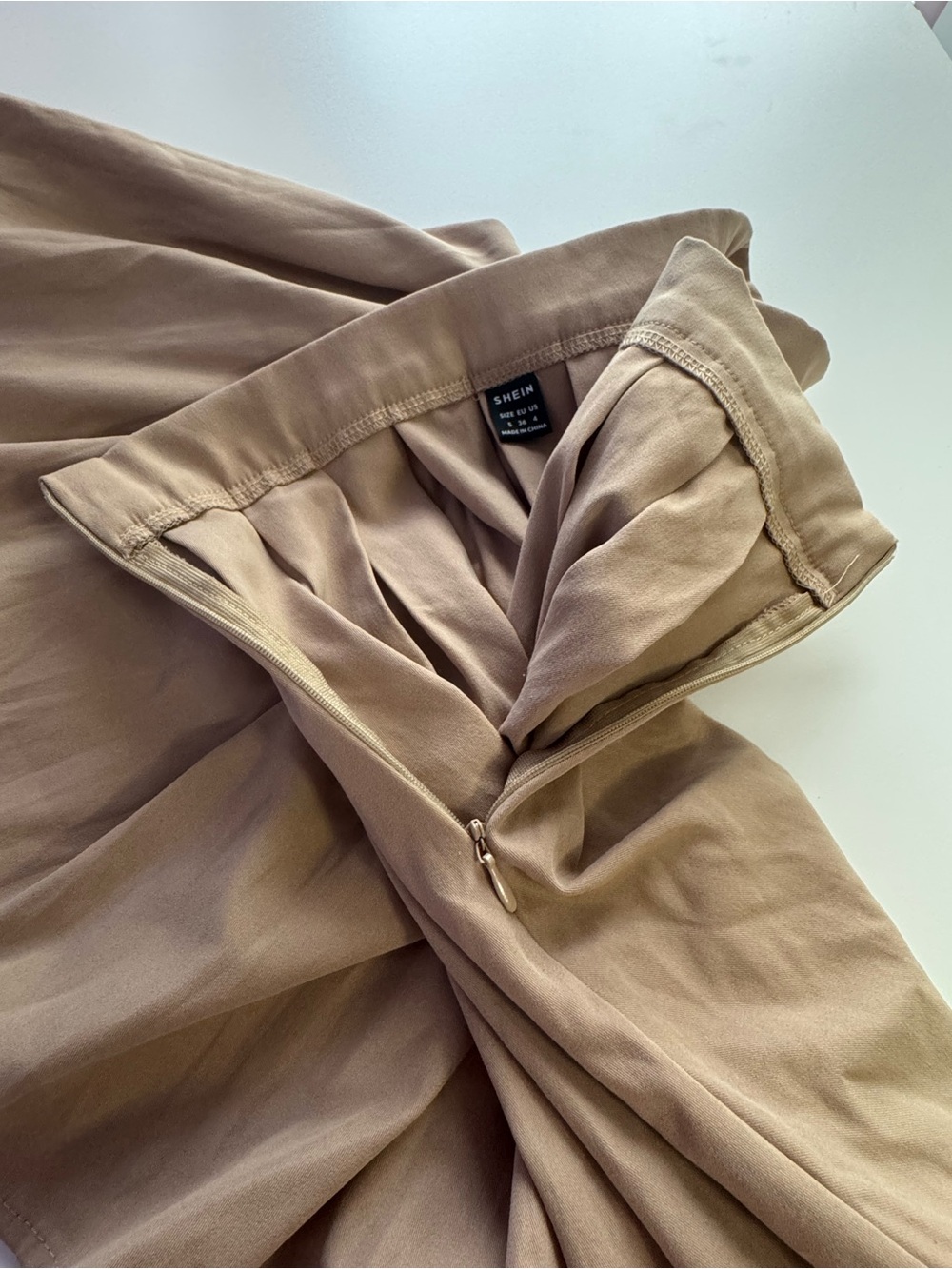 SHEIN Tan Pleated Circle Skirt - Picture 3 of 3